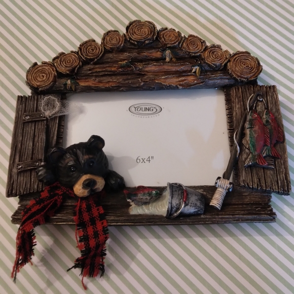 COPY - Gone Fishin' - Cozy Log Cabin - Cute Bear - Picture Frame - Picture 2 of 8